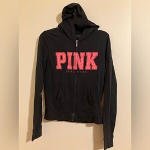 PINK Victoria's Secret Black Zipper Hoodie 8125